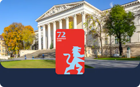 Budapest Card in front of the Hungarian National Museum.