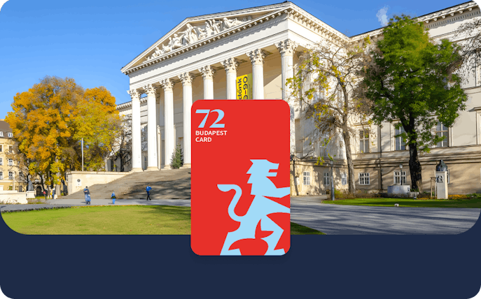Budapest Card in front of the Hungarian National Museum.
