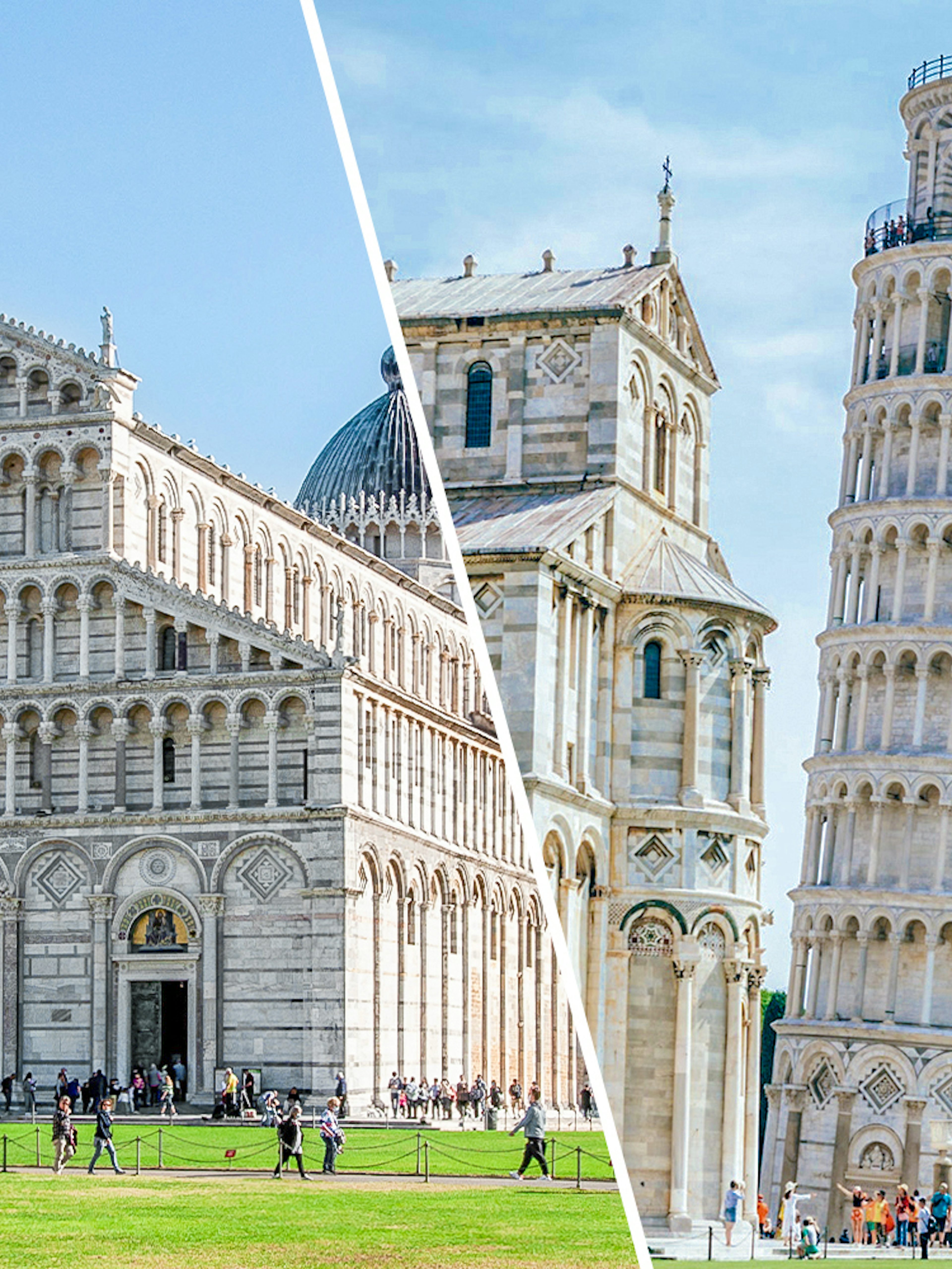 Pisa Cathedral and Leaning Tower in Pisa Monumental Complex.