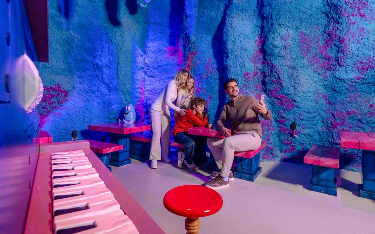 Guests taking a selfie inside Nickelodeon Play City, Istanbul.