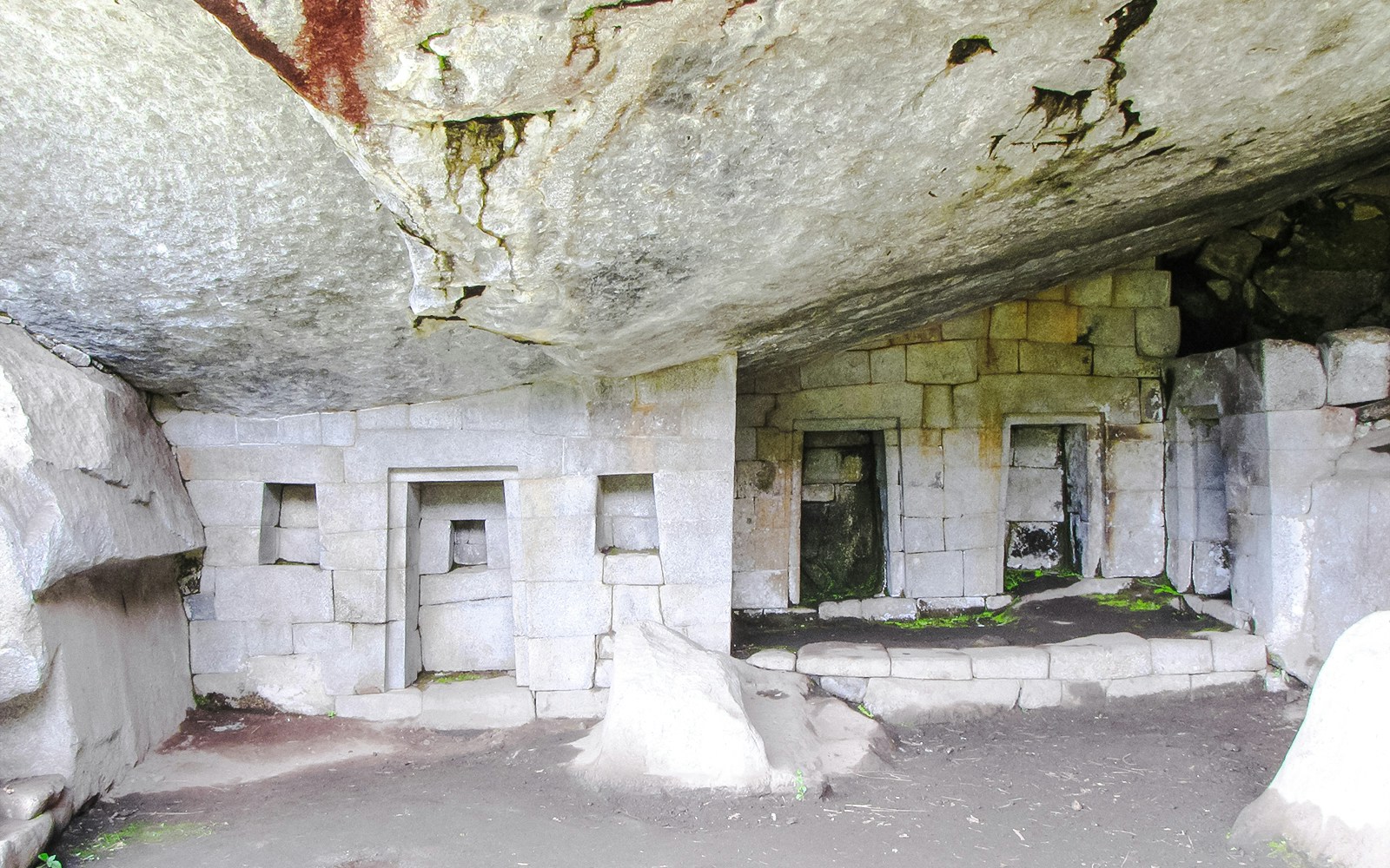 Stone structure of the Moon Temple at Machu Picchu, Peru.