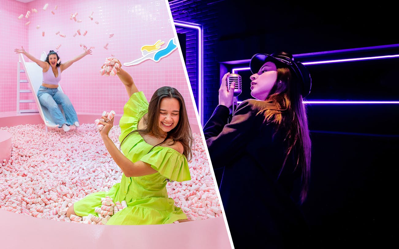 Visitors enjoying WONDR Experience and AMAZE Amsterdam with interactive activities.