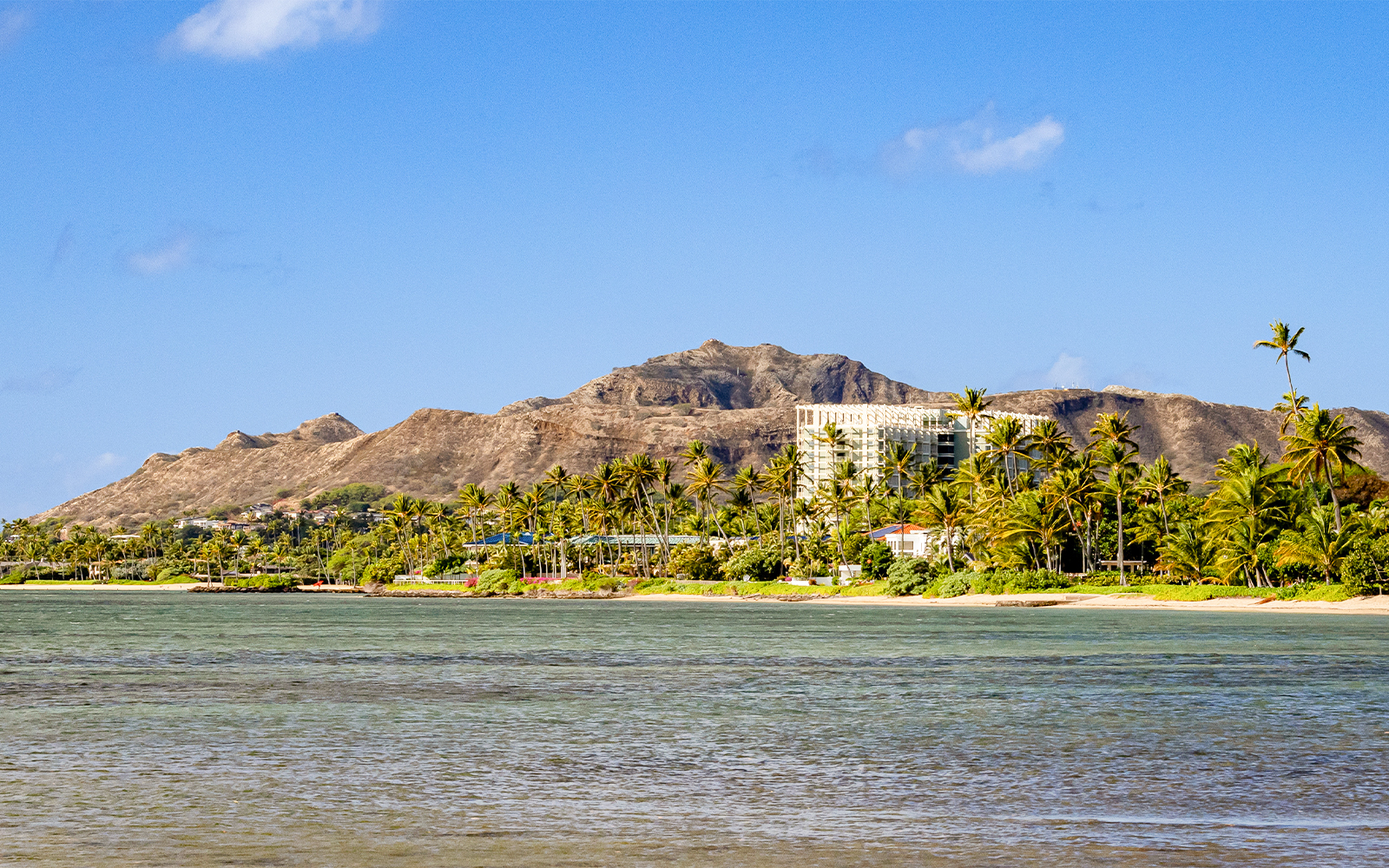 Kahala coastline with Diamond Head in the background, Honolulu, Hawaii.