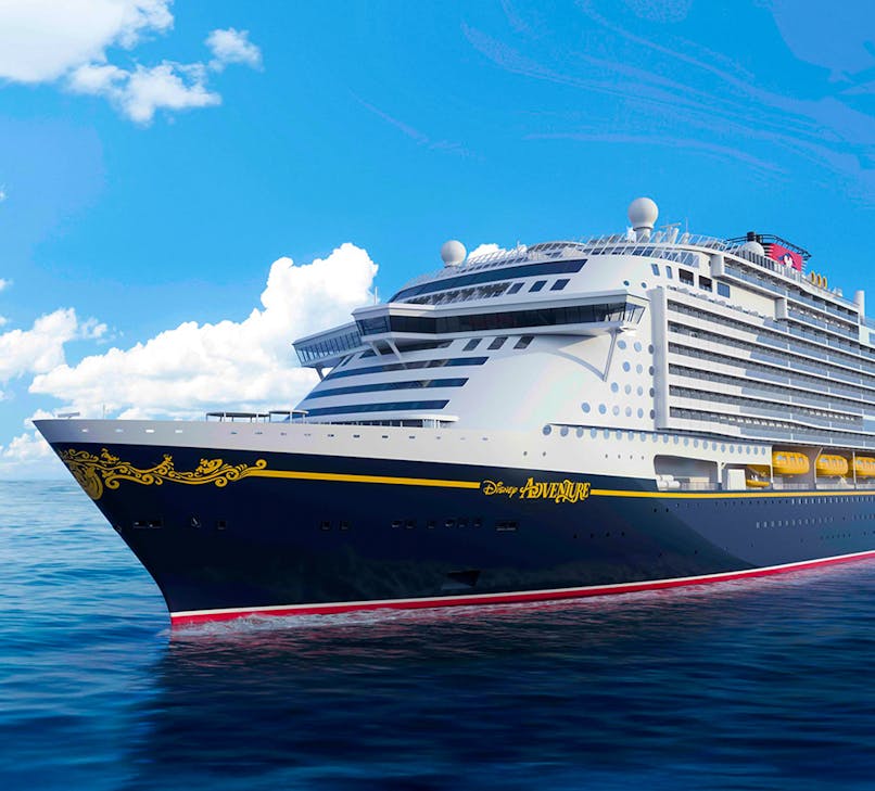 Disney cruise ship sailing at sea from Singapore.