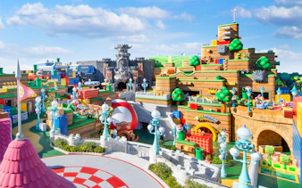 Super Nintendo World at Universal Studios Japan featuring colorful Mario-themed attractions.