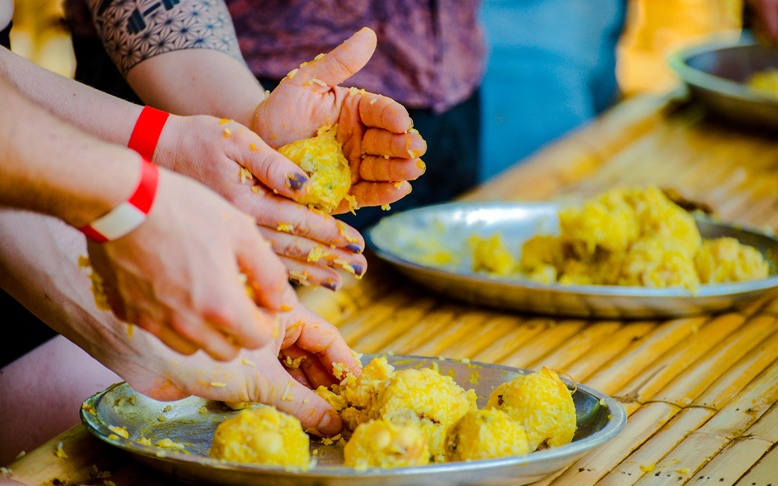 People preparing food at Lily Elephant Camp, Phuket.