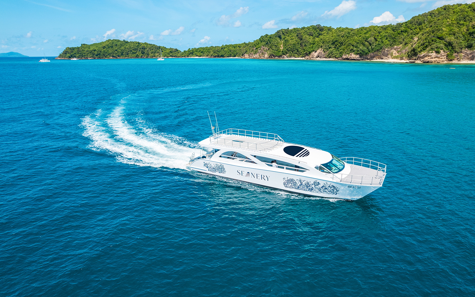 Seanery catamaran on the water, Thailand