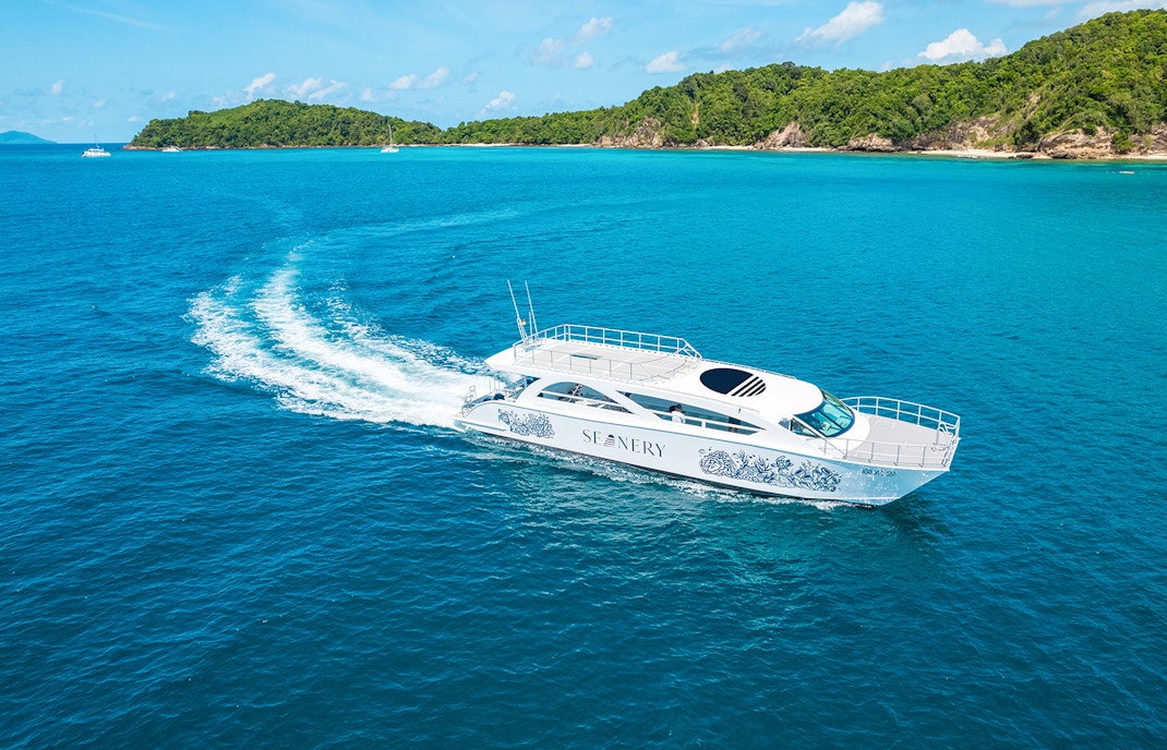 Seanery catamaran on the water, Thailand