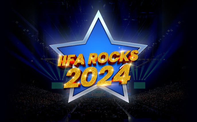 IIFA Rocks 2024 logo with a star background and stage lights.