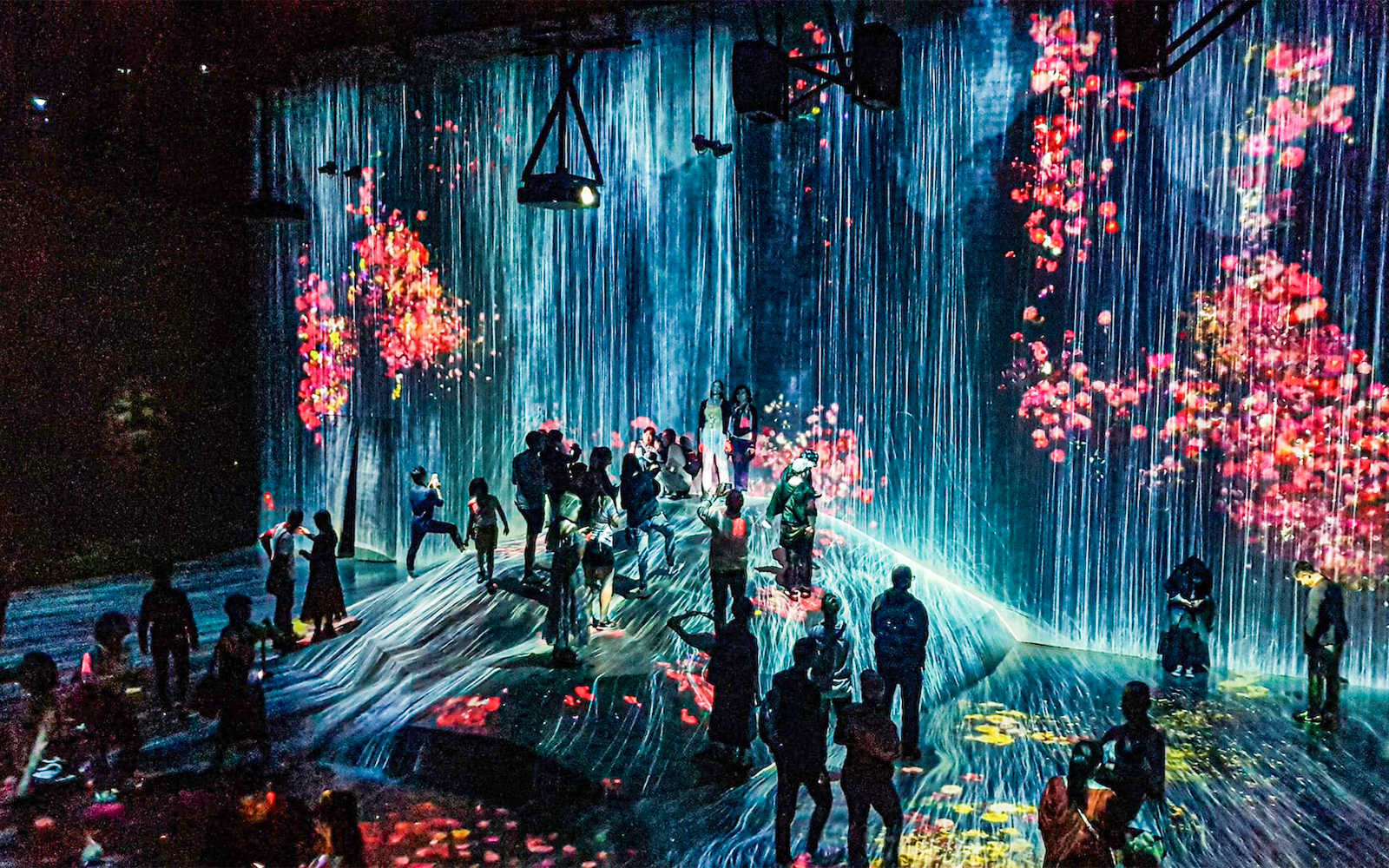 Waterfall of Light Particles at the Top of an Incline