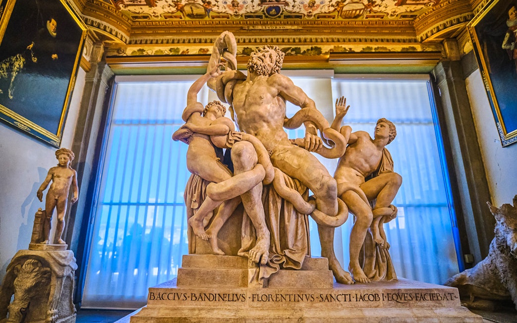 Sculpture of Laocoön and His Sons in the Uffizi Gallery, Florence.