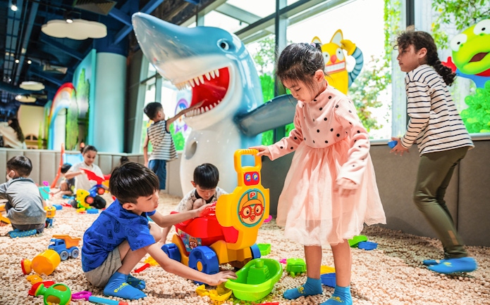 Children playing with toys at Pororo Park Singapore.