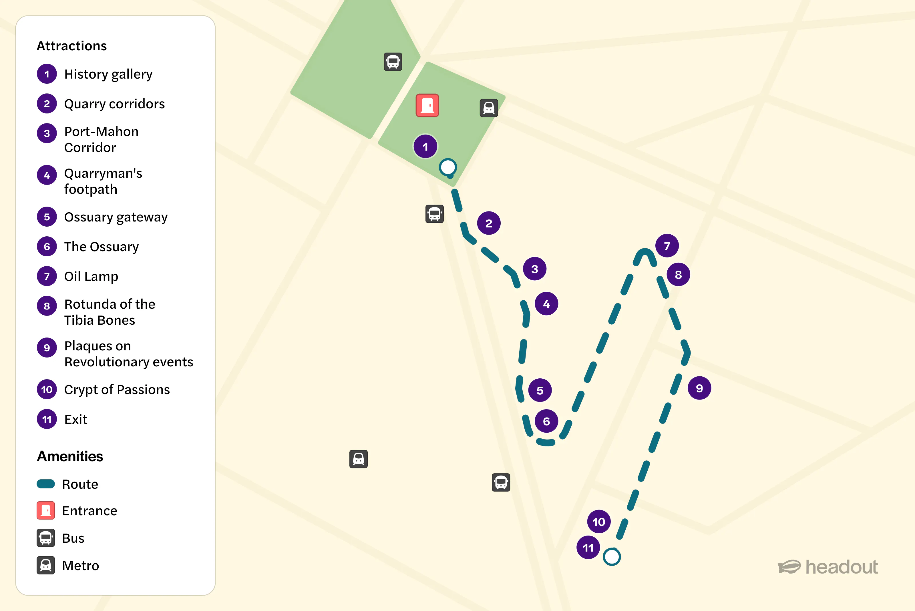 Paris Catacombs map