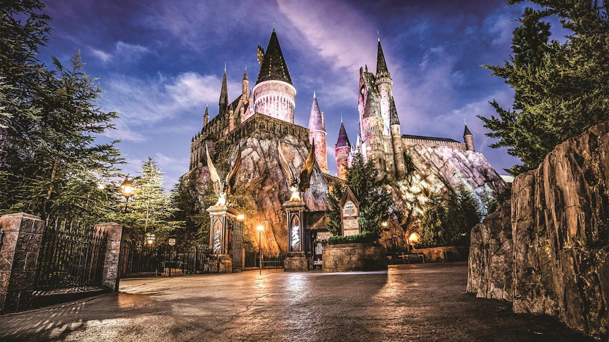 Hogwarts Castle at Harry Potter attraction, Universal Studios Orlando.