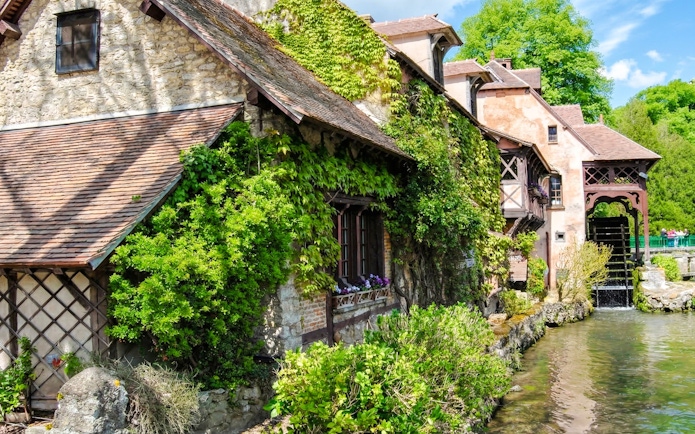 Claude Monet's ivy-covered home and water garden in Giverny, France.