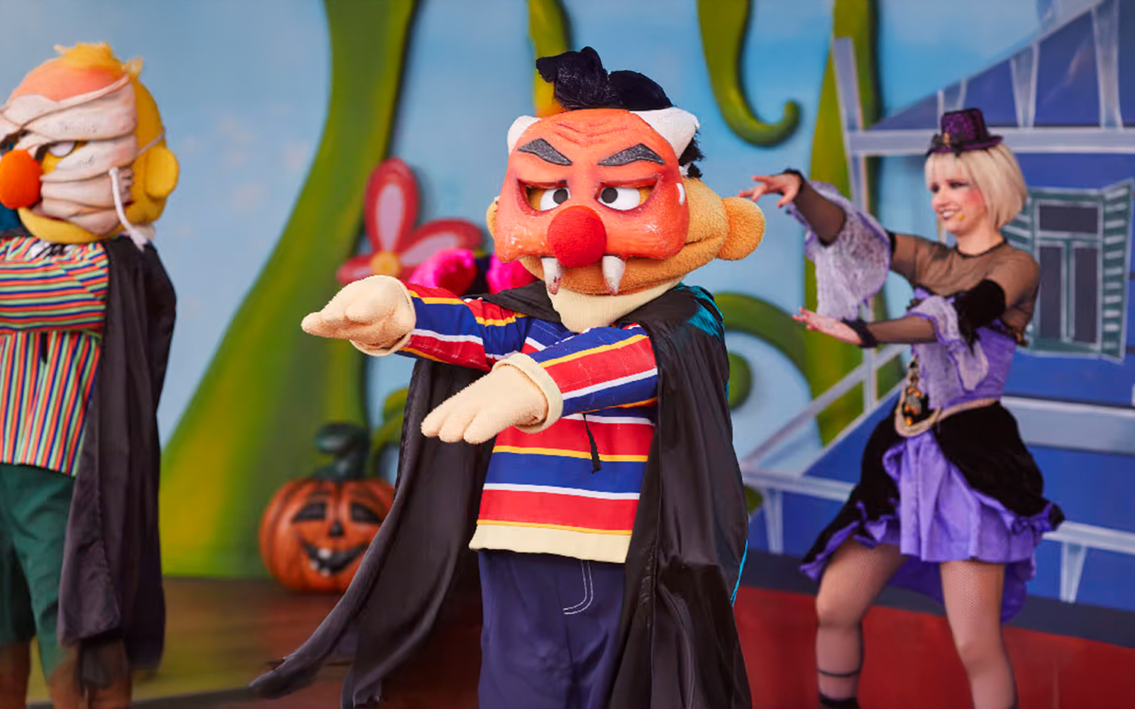 Family-friendly activities involving characters dressed in cute and vibrant costumes at Port Aventura