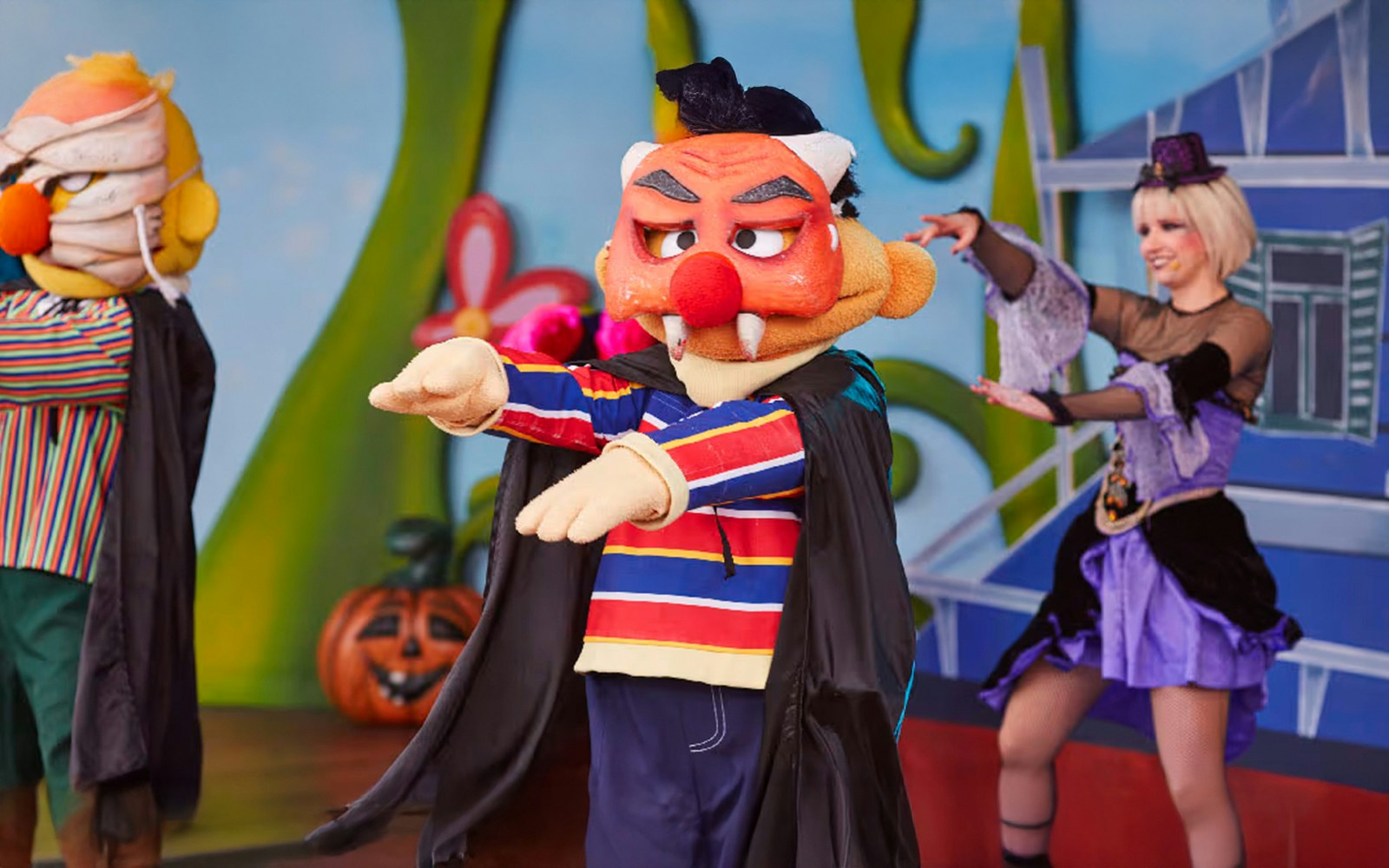 Family-friendly activities involving characters dressed in cute and vibrant costumes at Port Aventura