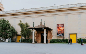 IDEAL Barcelona entrance with Pompeii exhibition poster.