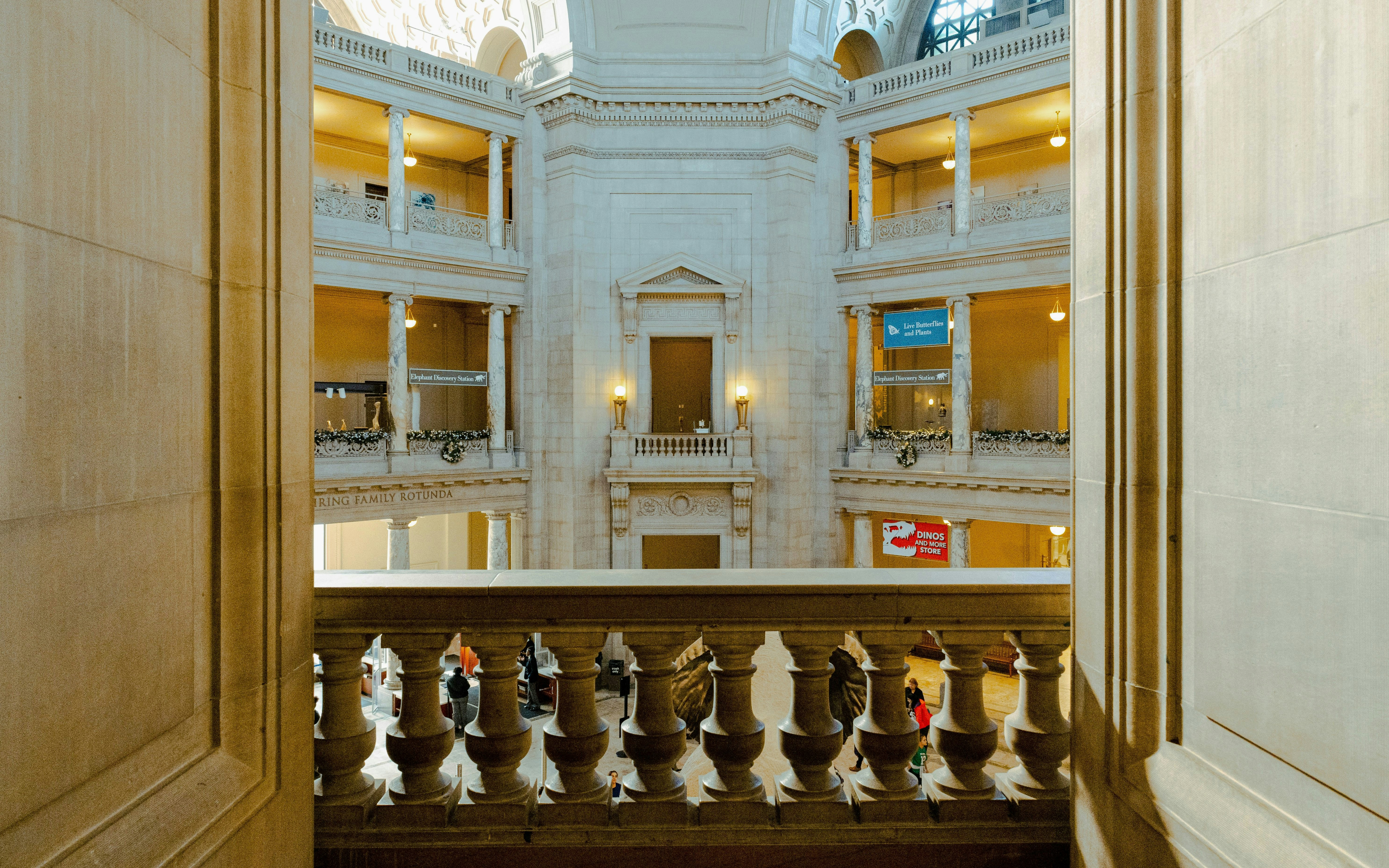 Smithsonian National Museum of Natural History interior with grand rotunda and visitors.