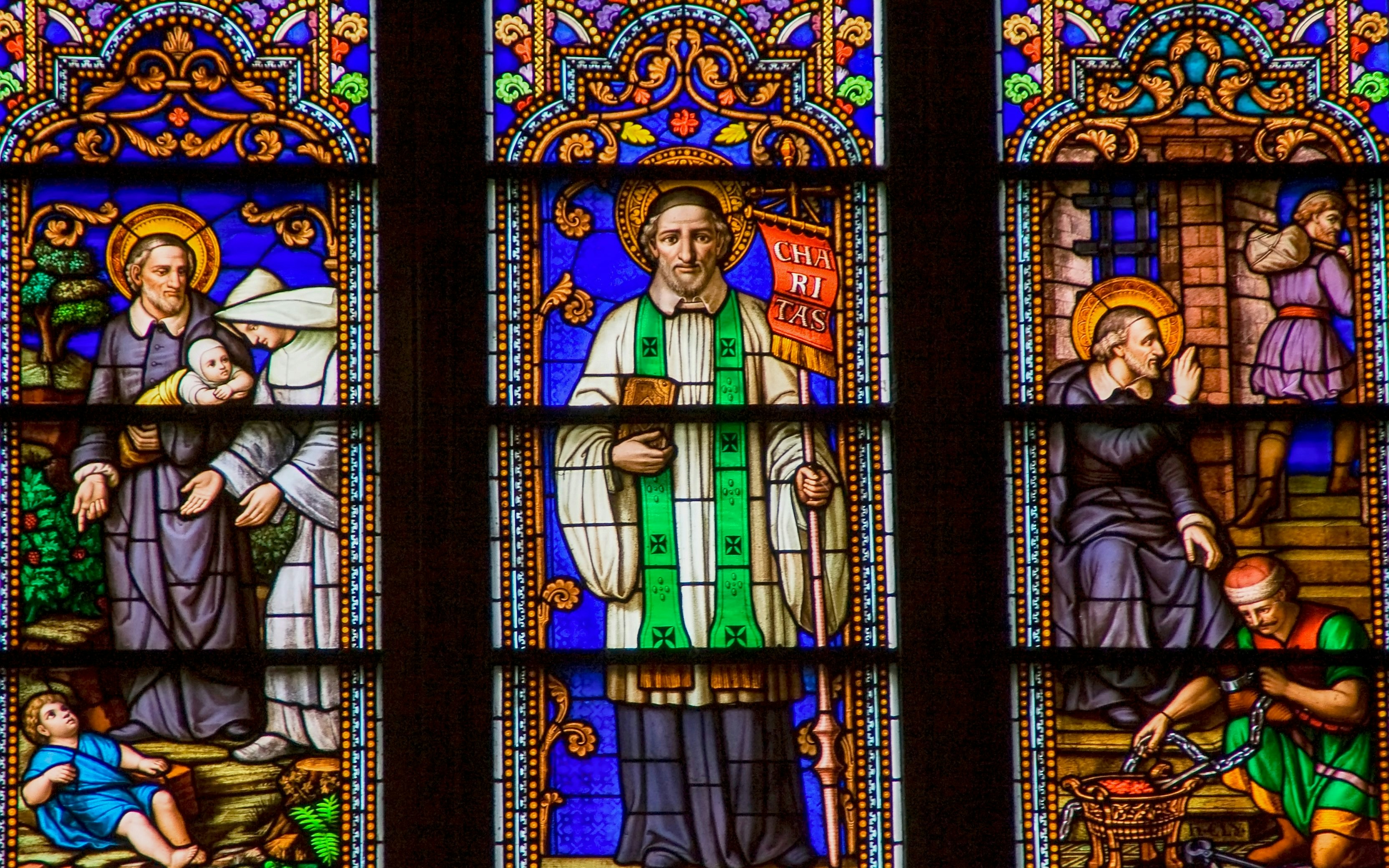 Stained glass windows in St. Patrick’s Cathedral