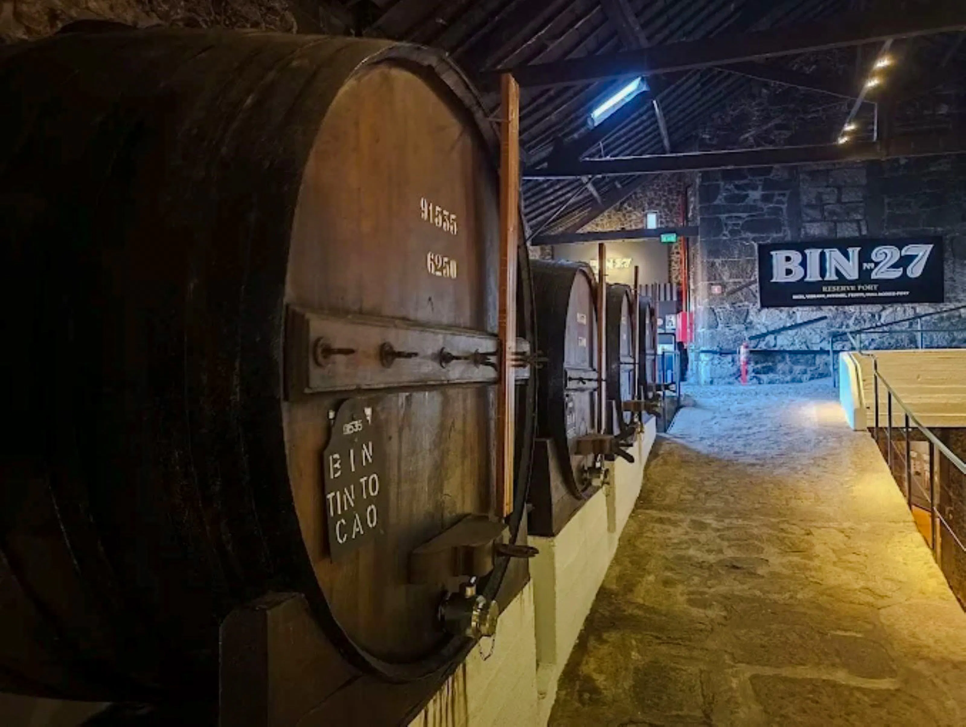 Wine barrels in a cellar at Caves Vinho do Porto, Porto.