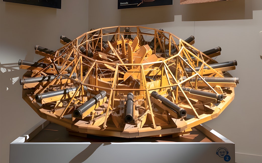 Leonardo da Vinci's war machine model at Leonardo3 Museum, Milan.