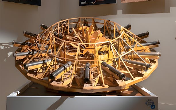 Leonardo da Vinci's war machine model at Leonardo3 Museum, Milan.