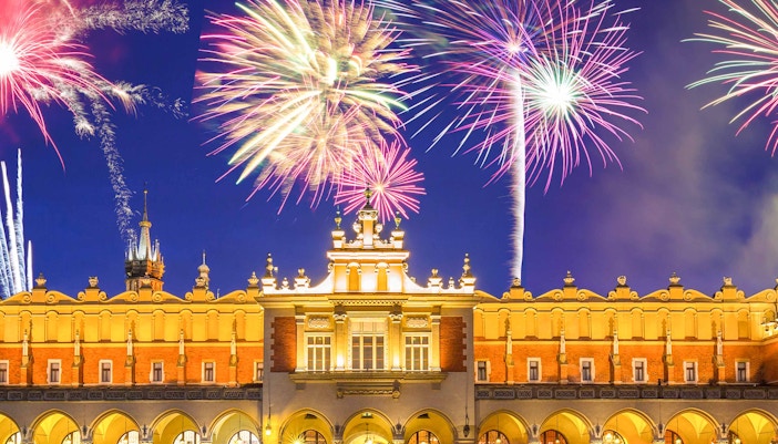 New Year in Krakow - Watch fireworks light up Krakow's sky
