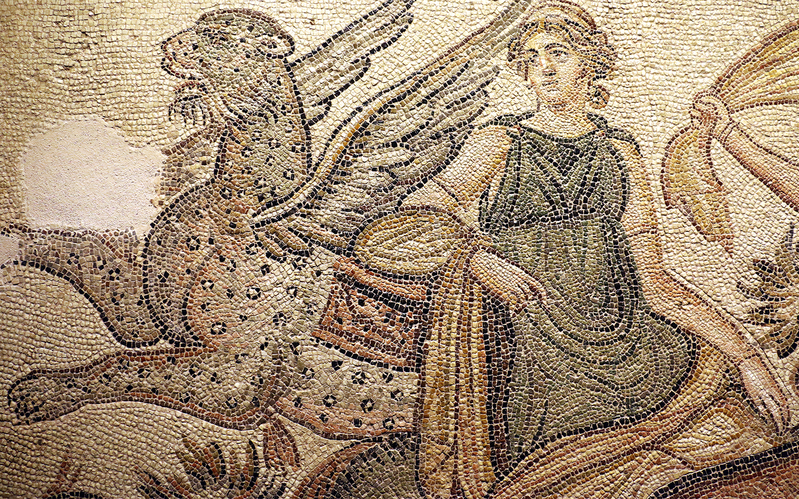 Early Christian iconography in Naples catacombs depicting ancient religious symbols.