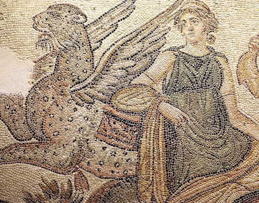 Early Christian iconography in Naples catacombs depicting ancient religious symbols.