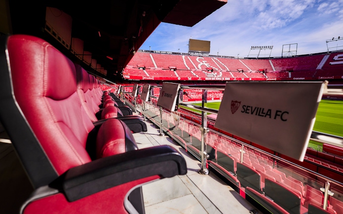 Premium seating area at Ramón Sánchez-Pizjuán Stadium, home of Sevilla FC.