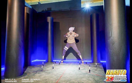 Character display at Naruto 20th Anniversary Exhibition in Singapore.