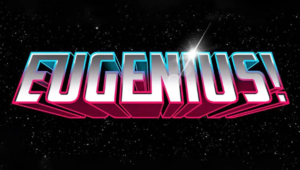 Eugenius musical logo with starry background, London tickets available.