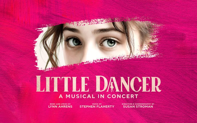 Little Dancer musical poster with a close-up of a girl's eyes.