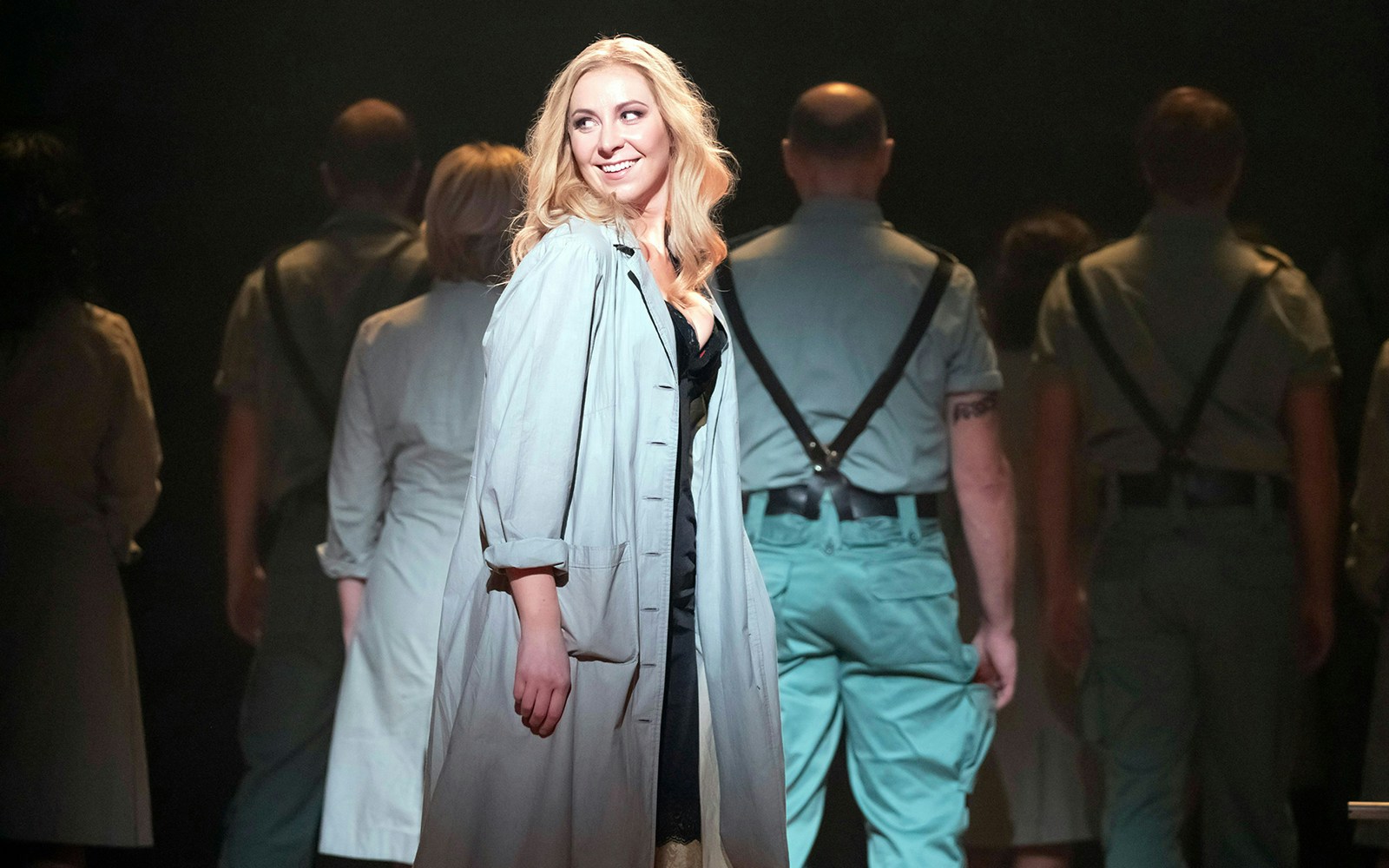 Performer on stage during a production of Carmen.
