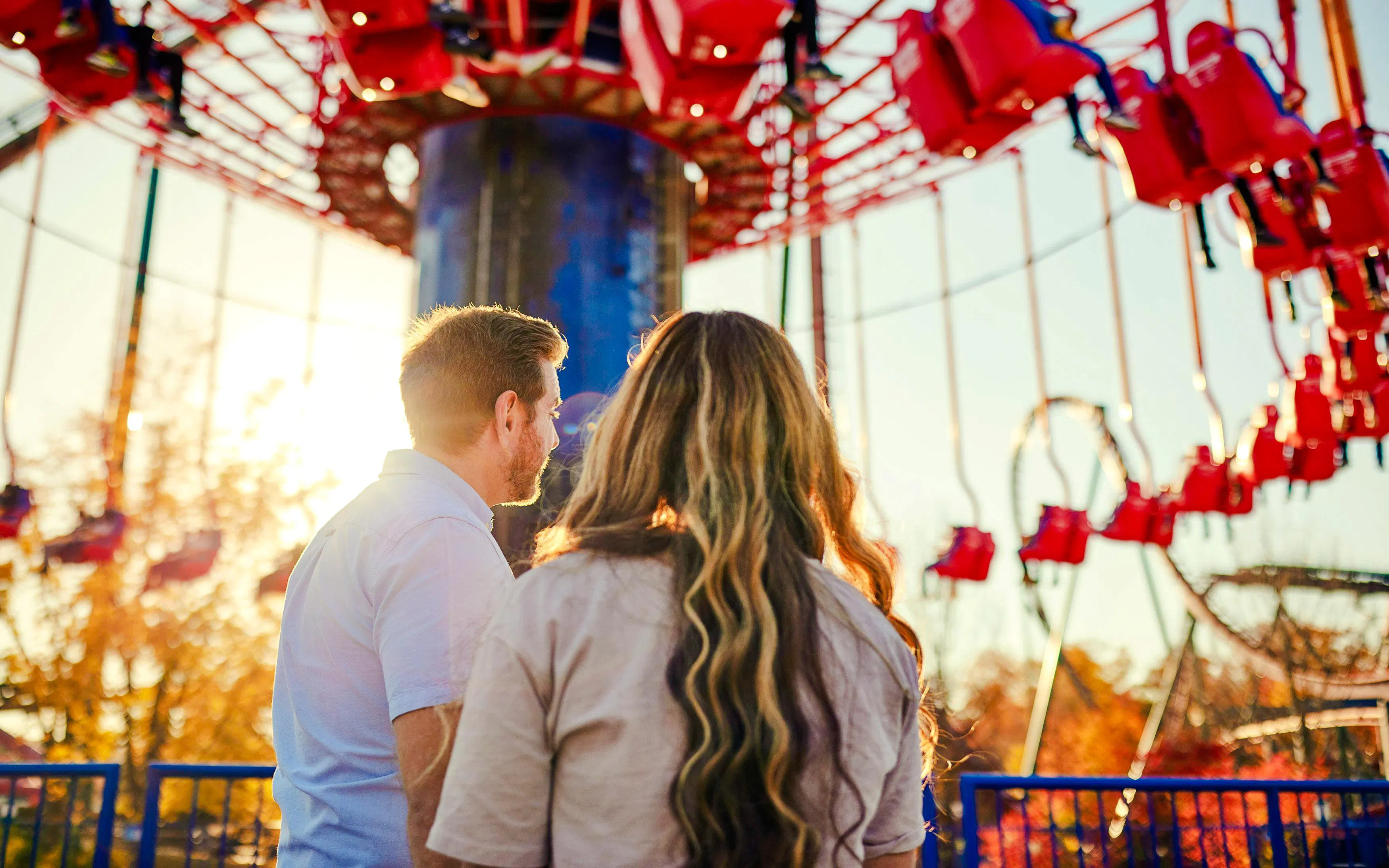 Visitors observing the Wind Seeker ride at Canada's Wonderland.