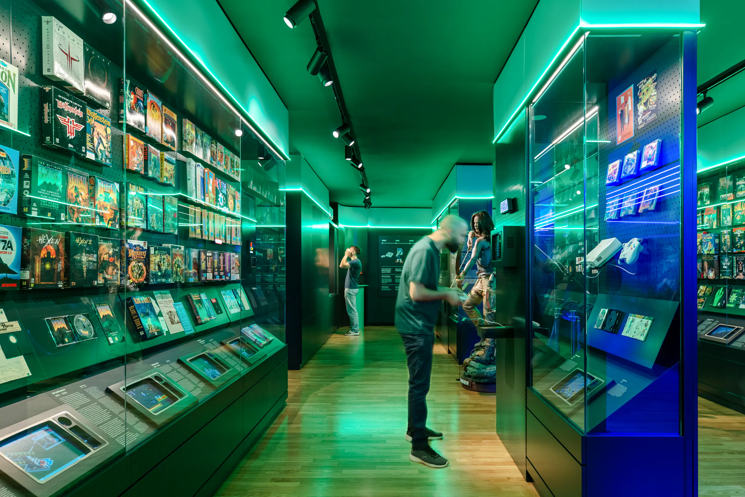 Video Game History Museum exhibit with vintage games and consoles, Zagreb.