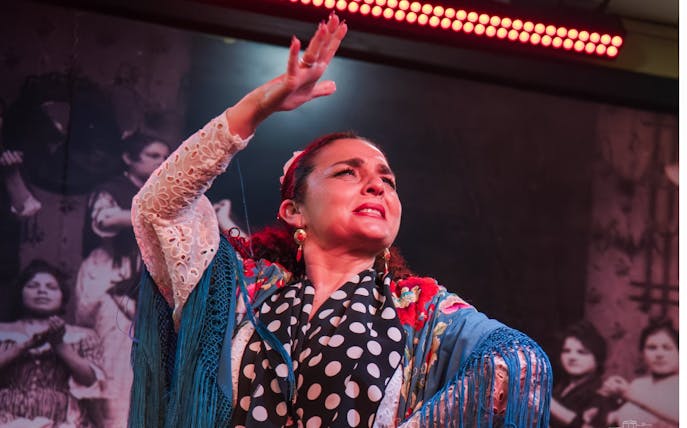 Flamenco dancer performing at Tablao La Cantaora, Seville.
