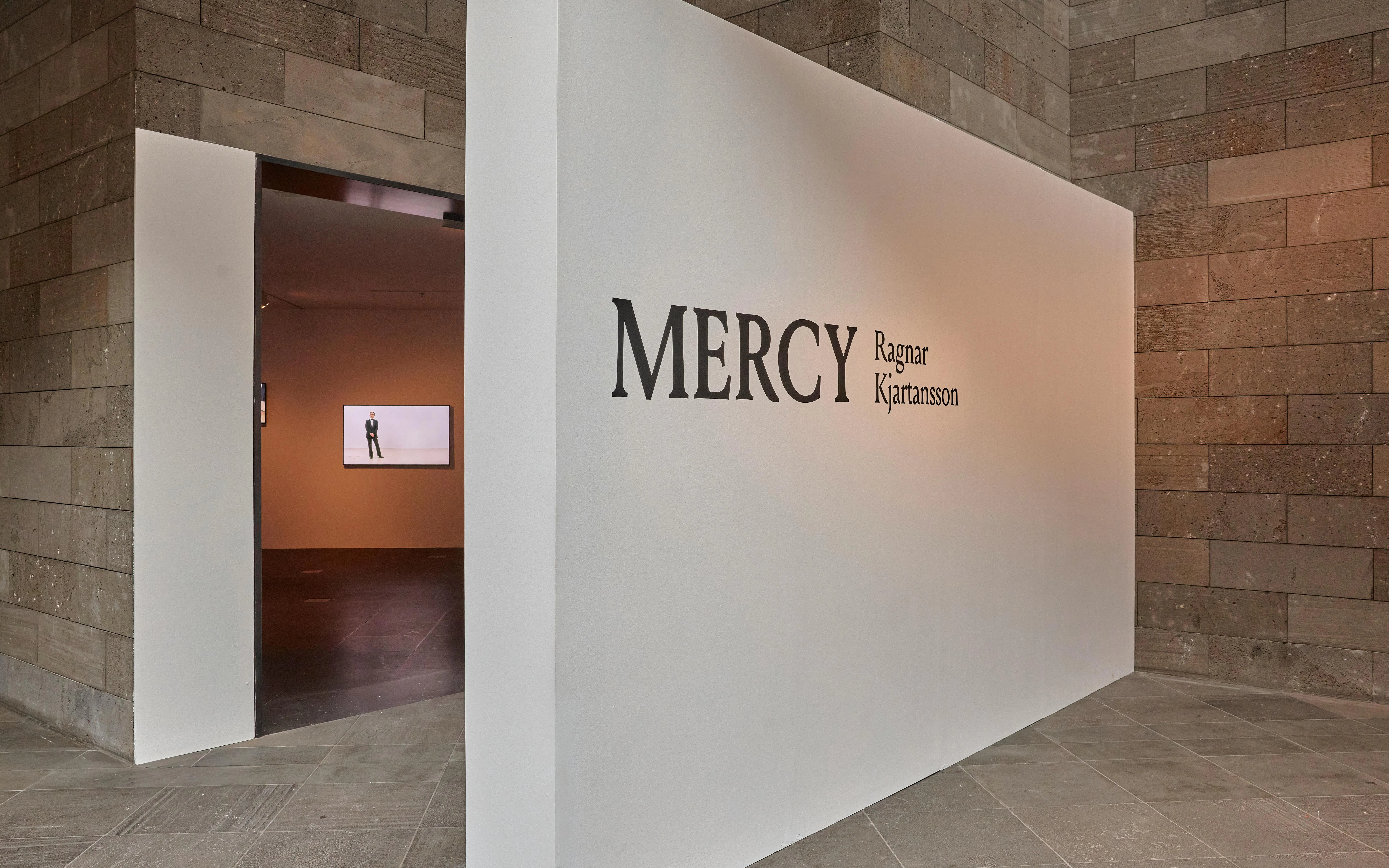 Entrance to Ragnar Kjartansson: Mercy exhibition at National Gallery of Victoria.