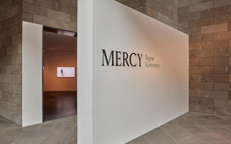 Entrance to Ragnar Kjartansson: Mercy exhibition at National Gallery of Victoria.