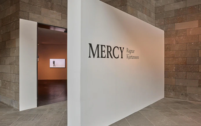Entrance to Ragnar Kjartansson: Mercy exhibition at National Gallery of Victoria.