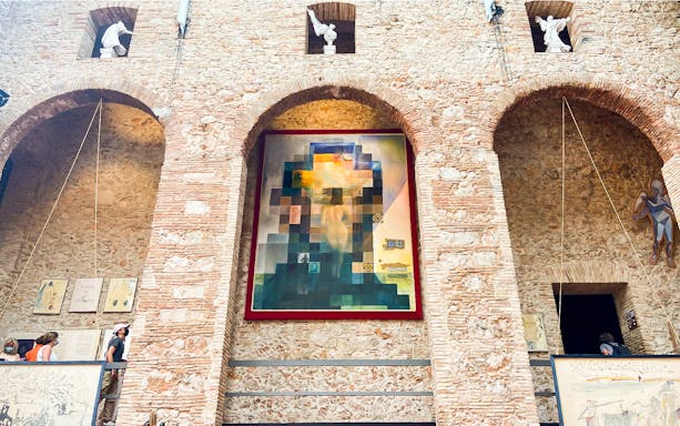 Visitors viewing artwork at the Dalí Museum in Figueres, Spain.