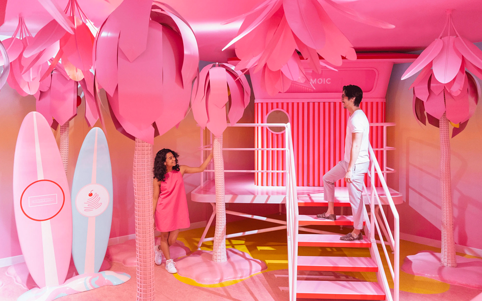 Visitors exploring vibrant displays at the Museum of Ice Cream, Singapore.