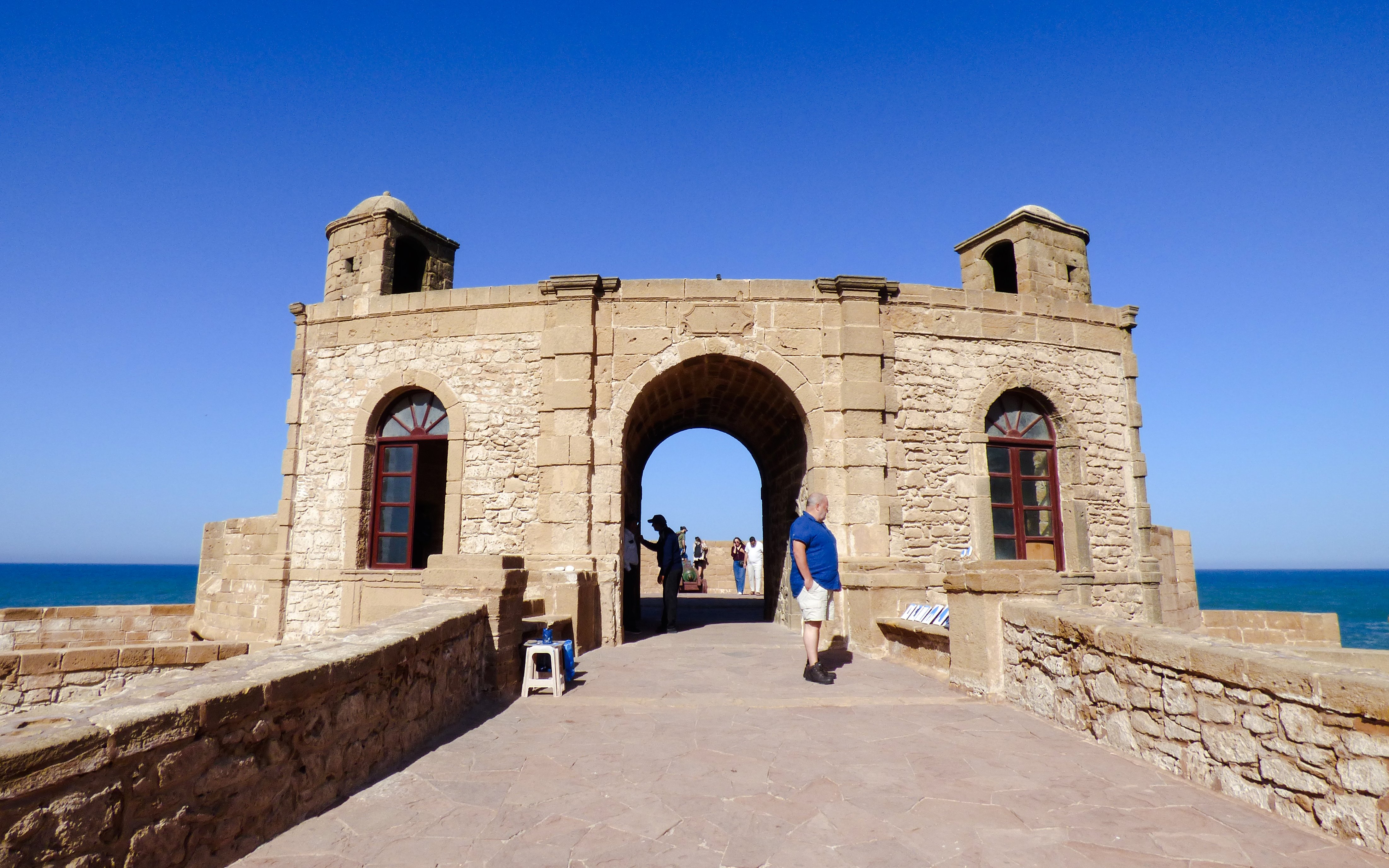 Essaouira ramparts with ocean view, Morocco.