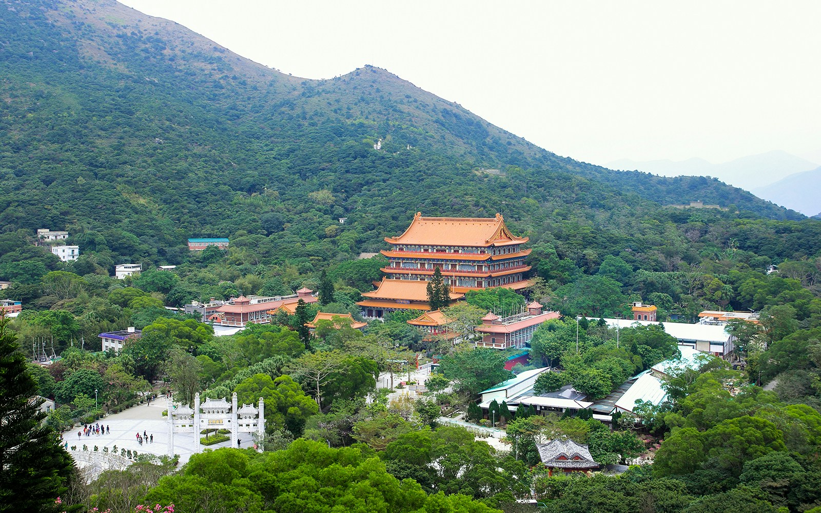 Tian Tan Buddha and Po Lin Monastery in Ngong Ping Village, Lantau Island.