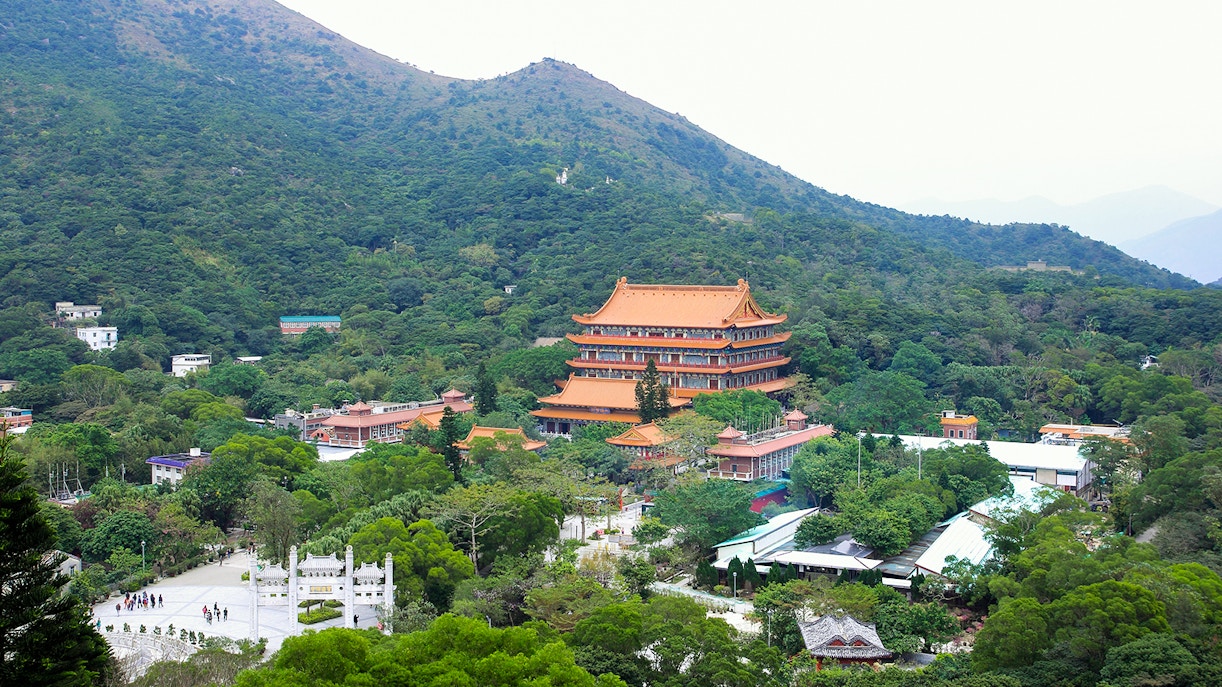 Tian Tan Buddha and Po Lin Monastery in Ngong Ping Village, Lantau Island.