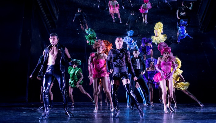 Cabaret dance performers on stage in Paris