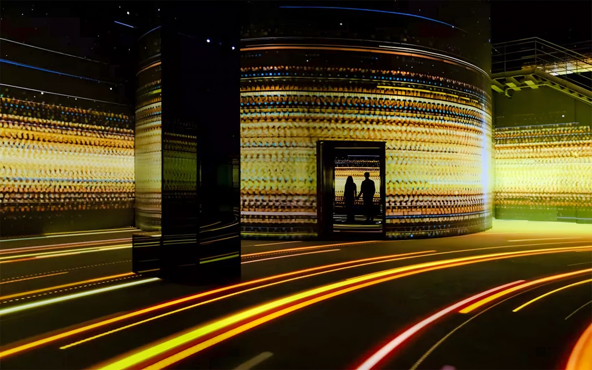 Interactive light installation at Journey Exhibit, Port des Lumières, Hamburg.
