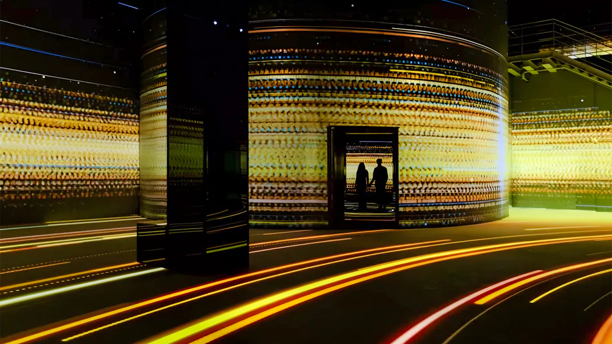 Interactive light installation at Journey Exhibit, Port des Lumières, Hamburg.