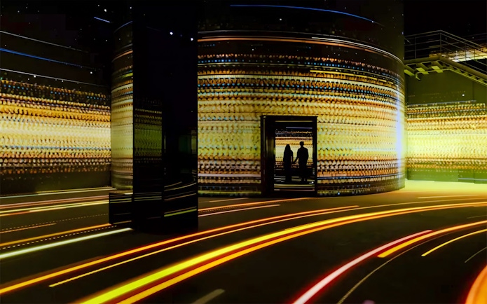 Interactive light installation at Journey Exhibit, Port des Lumières, Hamburg.